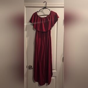 Elegant Strapless Red Dress
